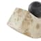 5" Brown Marble Arched Curved Bookends with Black Orbs, 2ct